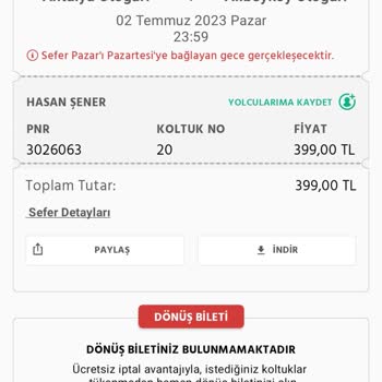 İsmail Ayaz Turizm Uyguna Aldığım Biletimi İptal Edip Pahalıya Yeni Sefer Başlattılar