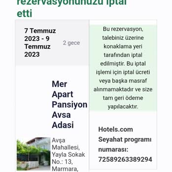 Hotels.com Paramın İadesi Tarafıma Yatırılmadı