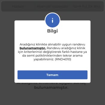 Niğde Ömer Halisdemir Üniversitesi Eğitim Ve Araştırma Hastanesi Randevu Olmaması