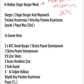 KFC Kombo Yaptı 250₺ İçerideyim