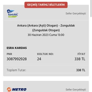 Kamil Koç Bilet Değişimi Hk
