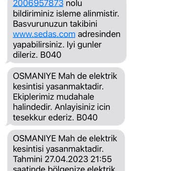 SEDAŞ Vermesi Gereken Hizmeti Veremiyor