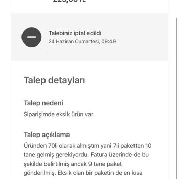 Diriliş Ticaret Eksik Ürün Gönderen Firma