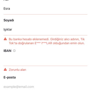 Doğrulanmış İsim Hatası TikTok