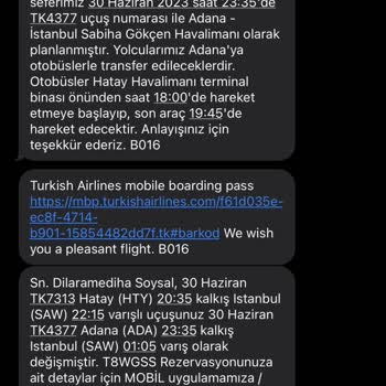 THY Hatay Uçuş Son Dakika İptali!