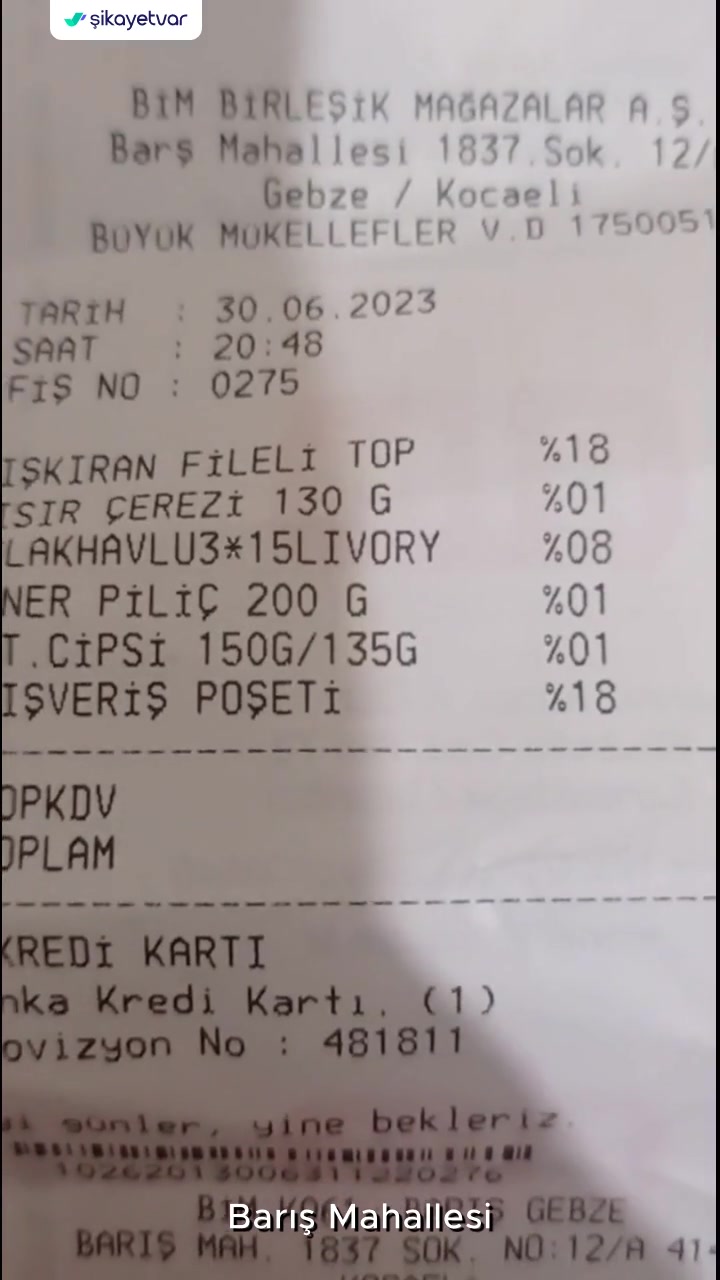 BİM Ürün Elimde Patladı videonun kapak resmi