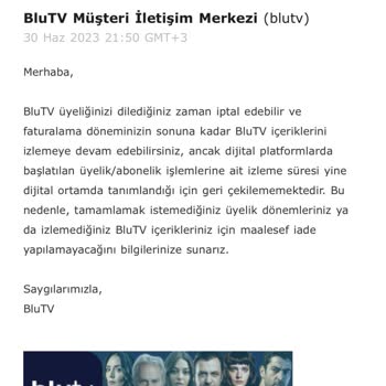 Blutv Ücret İadesi Yapılsın