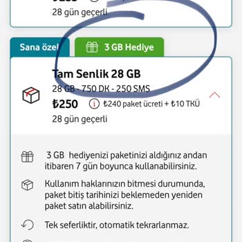 Vodafone Her Ay Eksik GB Yüklüyor