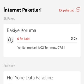 Vodafone Her Ay Eksik GB Yüklüyor