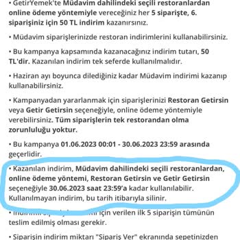 GetirYemek Getir Müdavim İndirimi Kullanılamaması