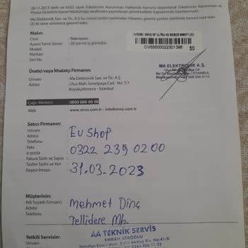Onvo TV Garanti İçin Aylardır Bekliyorum.