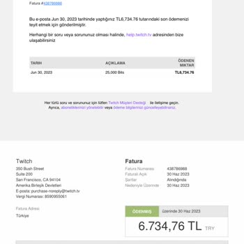 Twitch Bilgi Ve Rıza Dışında Karttan Harcama Yapılması