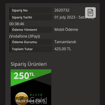 Vodafone Mobil Ödeme Ve Razer Gold