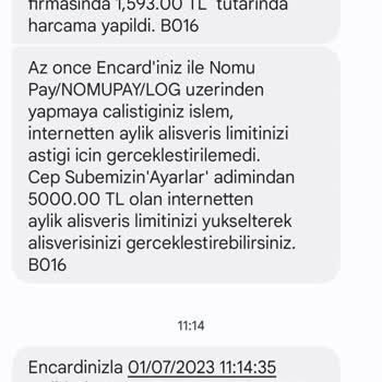 NomuPay Hesap Kartımdan Habersiz Yapılan İşlemler