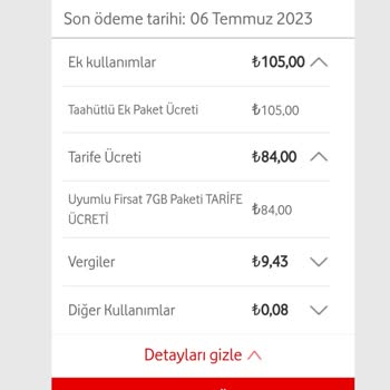 Vodafone Taahhütlü Ek Paket