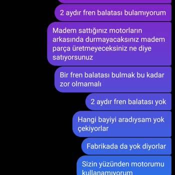 RKS Motor RKS Wildcat Fen Balatası Yok Ve Söylediğim İçin Beni Engellediler