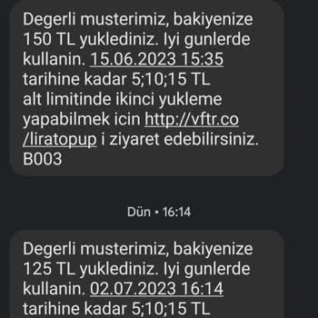 Vodafone Yanımda Uygulamasından Başkasına Yükleme Yaptım Paket Gitmedi