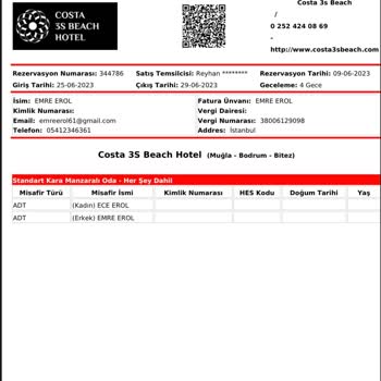 Costa 3s Beach Bodrum Costa 3S Bitez Beach Hotel - Bodrum Oda Sorunu Ve İade Edilmeyen Ücret