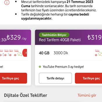 Vodafone Tarife Zamları Fahiş Fiyatlar