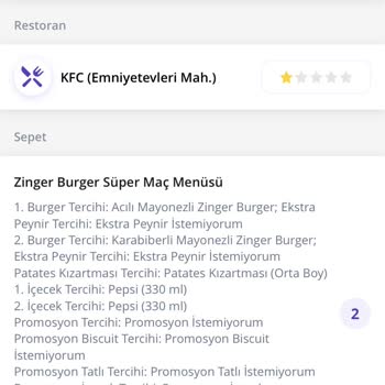 KFC Restoranının Eksik Ürün Getirip Hiçbir Şey Olmamış Gibi Davranıyor
