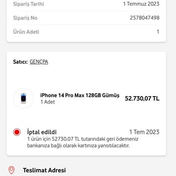 Vodafone Her Şey Yanımda Gençpa Zamdan Sonra Siparişimi İptal Etti