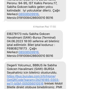 BURULAŞ Bbüs İptal Bilet Ücret İadesi