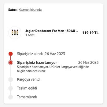 Jagler Kargom 26'sında Sipariş Vermeme Rağmen Kargoya Verilmedi Gözüküyor