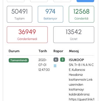 İleti Merkezi Hesap Çalınması Ya Da SMS Gönderme Habersiz