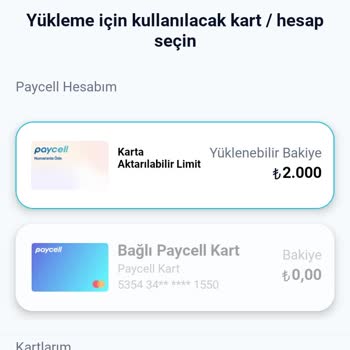 Paycell Paramı Karta Aktaramıyorum.