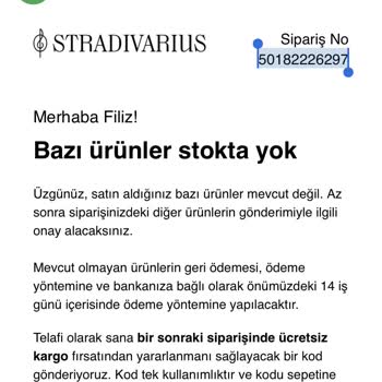 Stradivarius Ürünüm İptal Ediliyor