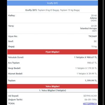 THY Bilet İptal, Ücret İadesi Ve Özür Bekliyoruz Ve Hatanın Düzeltilmesini