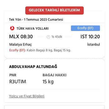 Türk Hava Yolları Biletimi Yaktı