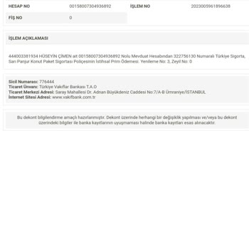 VakıfBank Konut Kredisi, İsteğim Dışında Sigorta Kesintisi