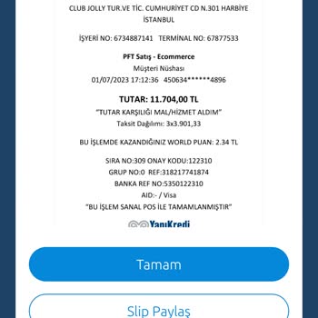 Jolly Tur Ücret İadesi Yapmadı