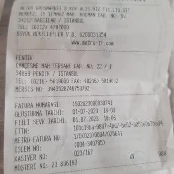 Metro Grossmarket Kocaman Ve Metro Cheff Kabuklu Midye