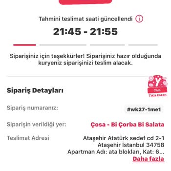 Çosa (Bi Çorba Bi Salata) Coşa - Bir Çorba Bir Salata Sipariş Teslim Kabusu