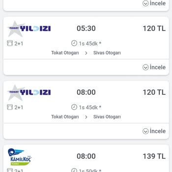 Tokat Yıldızı Otobüs Sefer Saati Aksaması