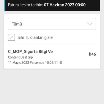 Vodafone Onay Dışı Para Kesintisi