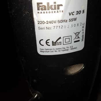 Fakir Vc20 S Kalitesiz Vantilatörün Motor Sorunu