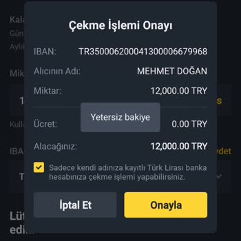 Binance TR Den Paramı Çekemiyorum