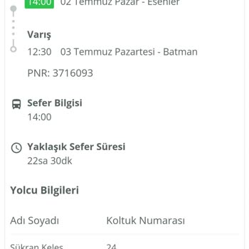 Özlem Batman Seyahat'tan Bilet Aldım Başka Arabaya Bindirdiler