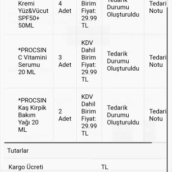 Procsin Sipariş İadesi Yapılsın Ya Da Siparişlerim Gönderilsin.