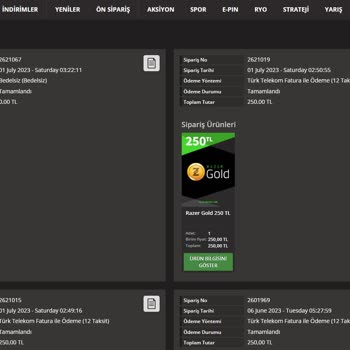 Playstore.com Razer Gold Sipariş Tamamlandı Kod Gözükmüyor!