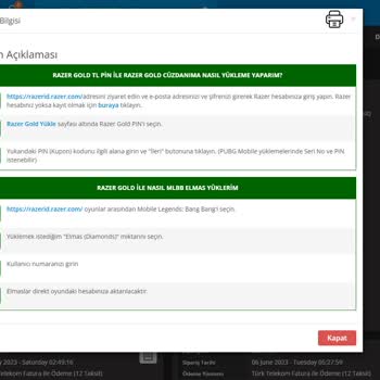 Playstore.com Razer Gold Sipariş Tamamlandı Kod Gözükmüyor!
