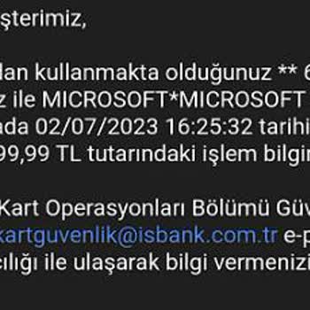 Microsoft Kartımdan Habersiz Para Çekmiş