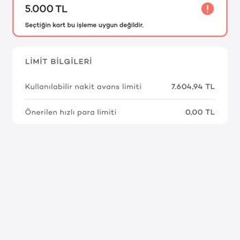 Akbank Axess Platinum Nakit Avans Vermiyor