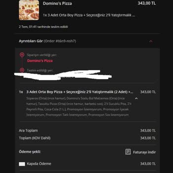 Domino's Pizza İdealtepe Şubesinin Hataları