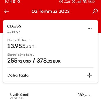 Akbank Axess Kredi Kartı Üyelik Ücreti