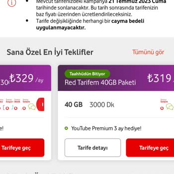 Vodafone'nun Absürt Zamlı Tarifeleri.