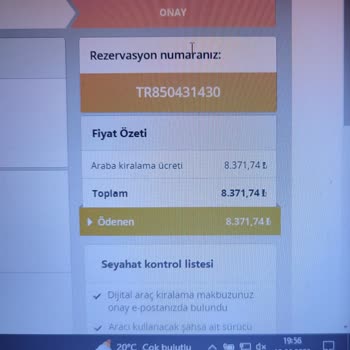 Pegasus'un Online Sayfasından Araç Kiralama